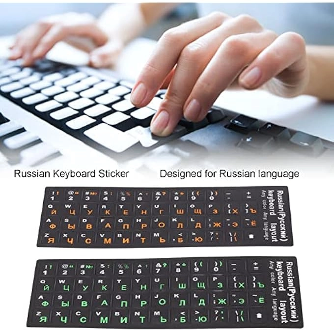 TRANSPARENT KEYBOARD STICKERS - UKRAINIAN RUSSIAN