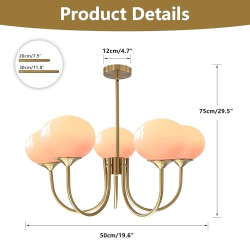 5 Light Globe Sputnik Chandelier - Dimmable