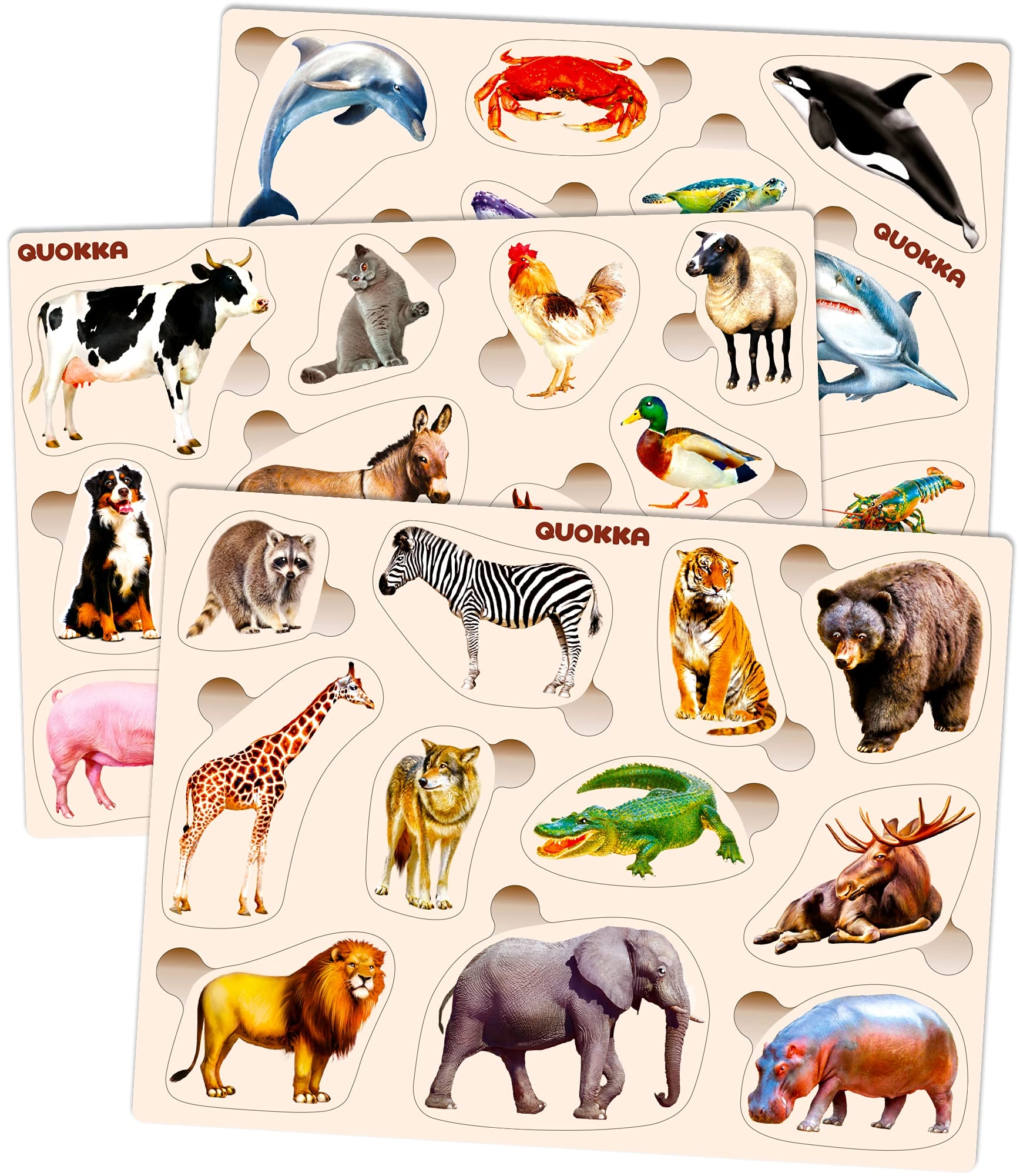 Adducate Ukraine LLC Montessori Jigsaw Wooden Puzzles - 2-4 Years Old 3 pieces