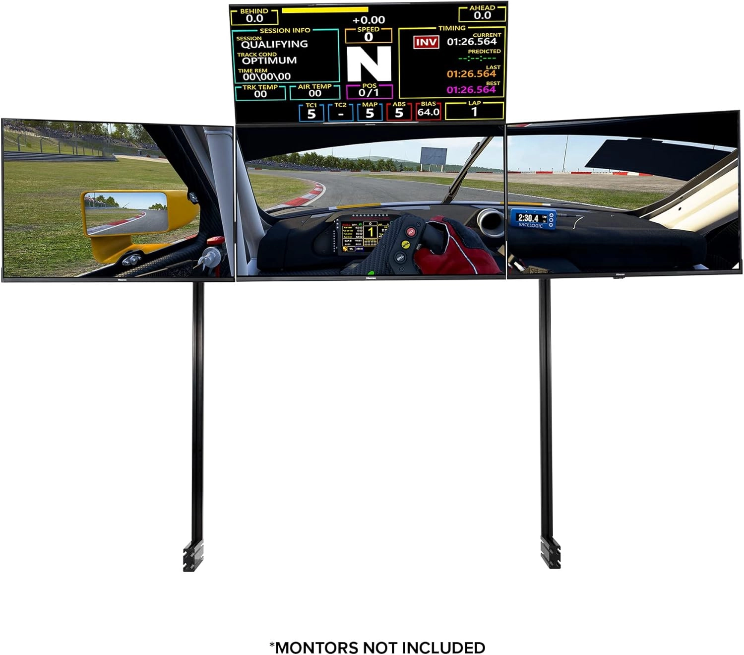Elite Freestanding Complete Quad Monitor Stand