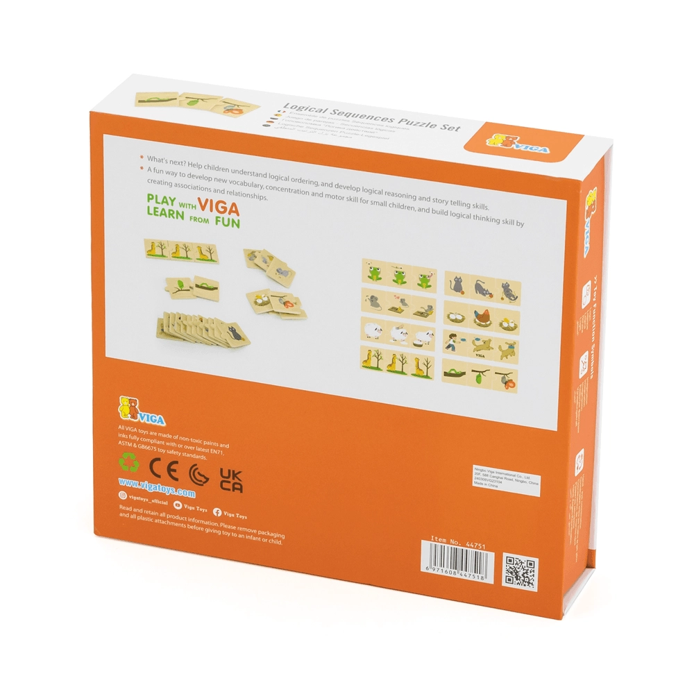 Logical Sequences Wooden Puzzle Set - 18 months+ 24 pieces