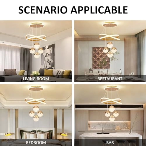 LED Chandeliers - 3-Color Dimmable