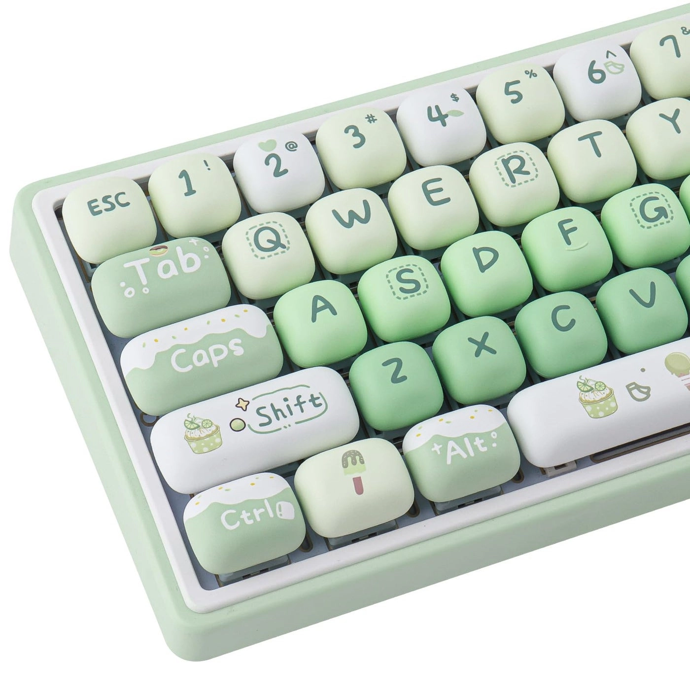 TYRIXKI PBT Keycaps - 134 Keys MOA Profile Green