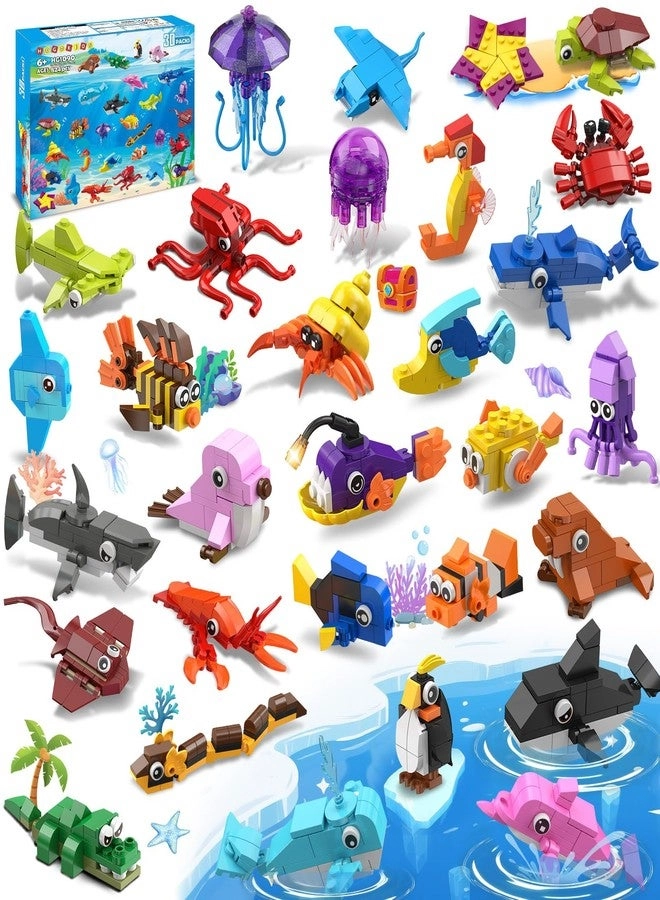 Hogokids Marine Animal Building Set - 30 Pack 824 pcs