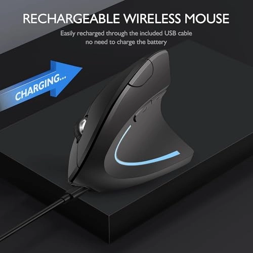 Vertical Ergonomic Optical Mouse - Bluetooth Wi-Fi