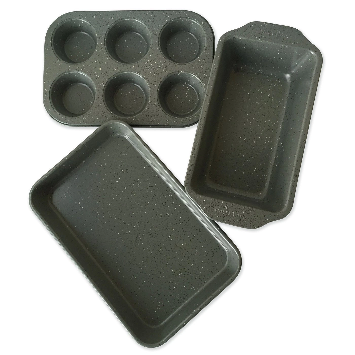 casaWare Baking Pan - 7 x 11 x 15inch + Loaf pan - 9 x 5 x 3inch + Muffin Pan - 725 x 105 x 137inch 6 Cup