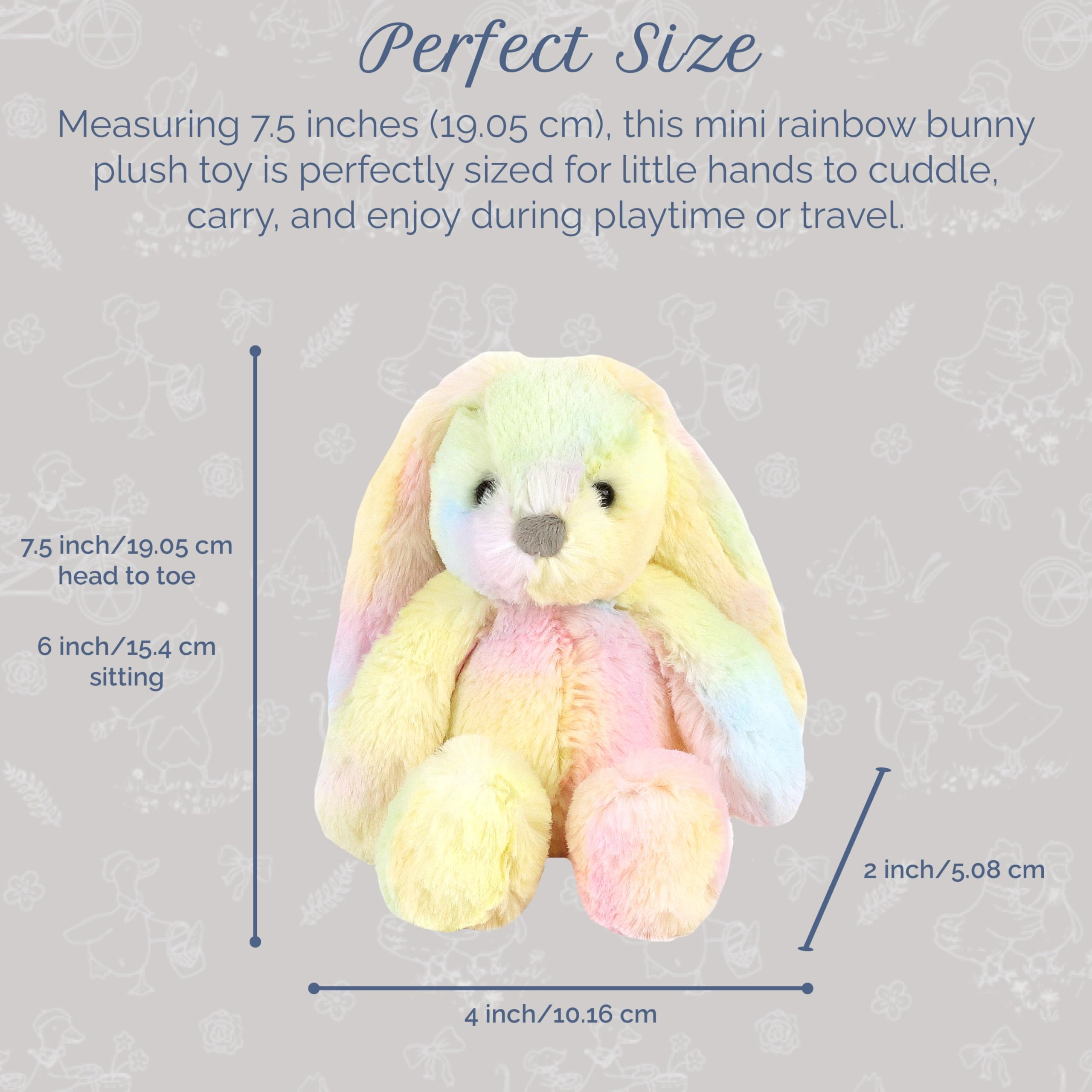 Mini Rainbow Bunny 20.3 cm Plush