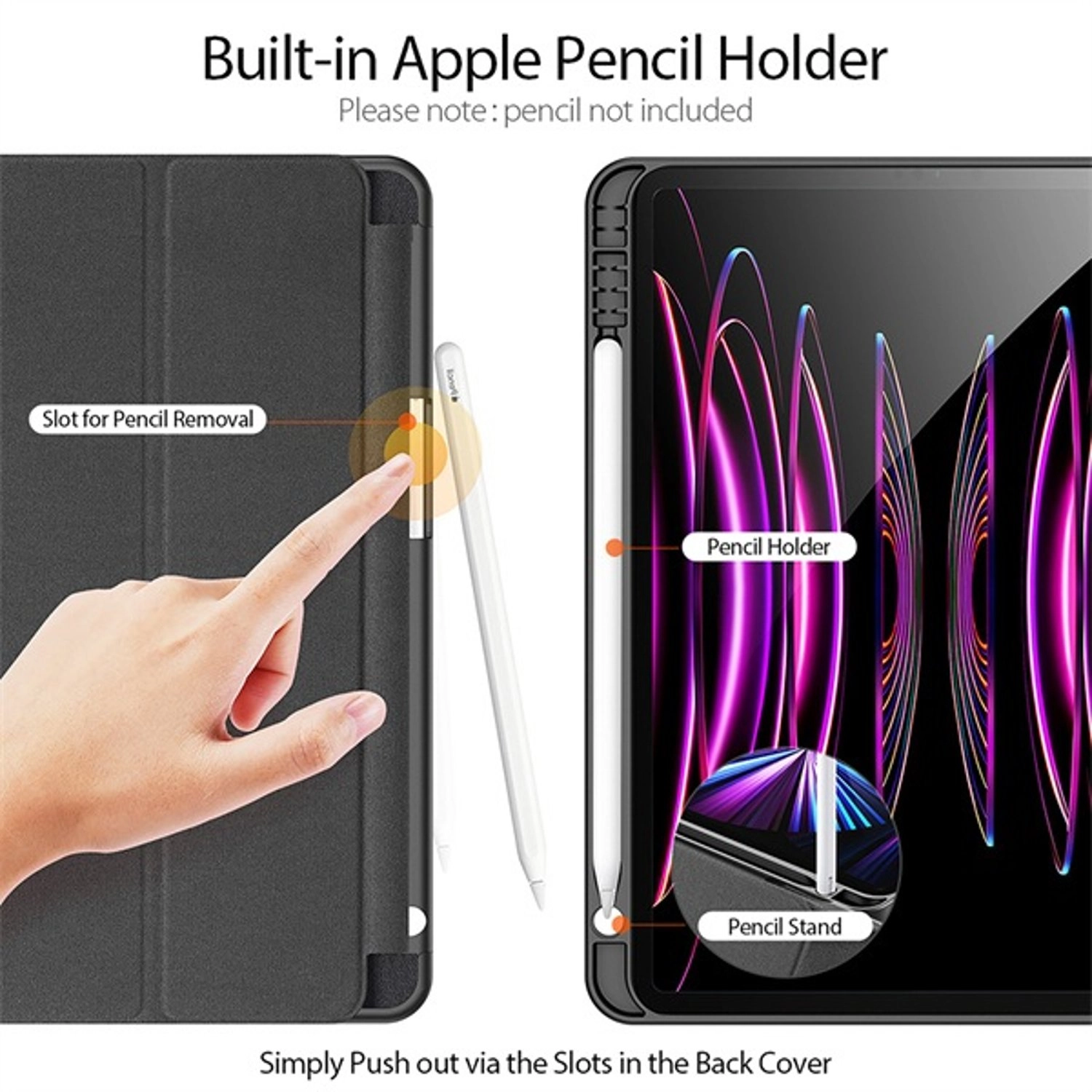 Folio Case with Pencil Holder for iPad Pro 11-inch (2020, 2021, 2022)