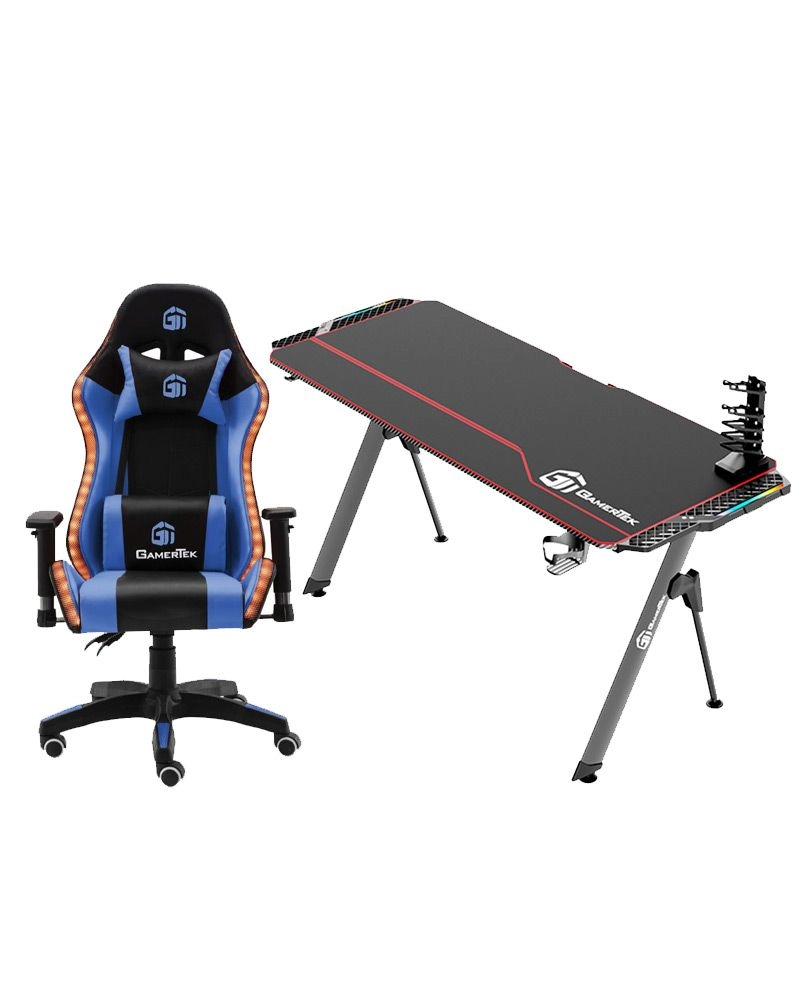 V-Desk Elite - 140cm x 60cm Black + Gaming Chair