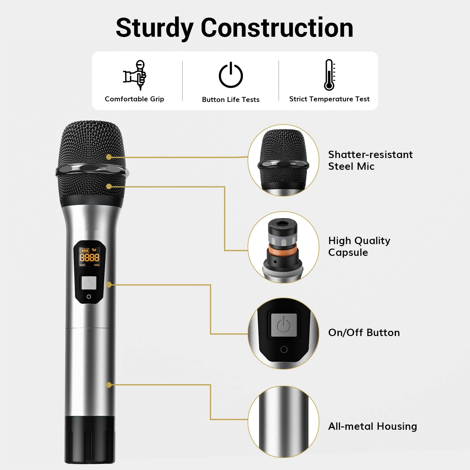 Wireless Microphones System - 4 UHF