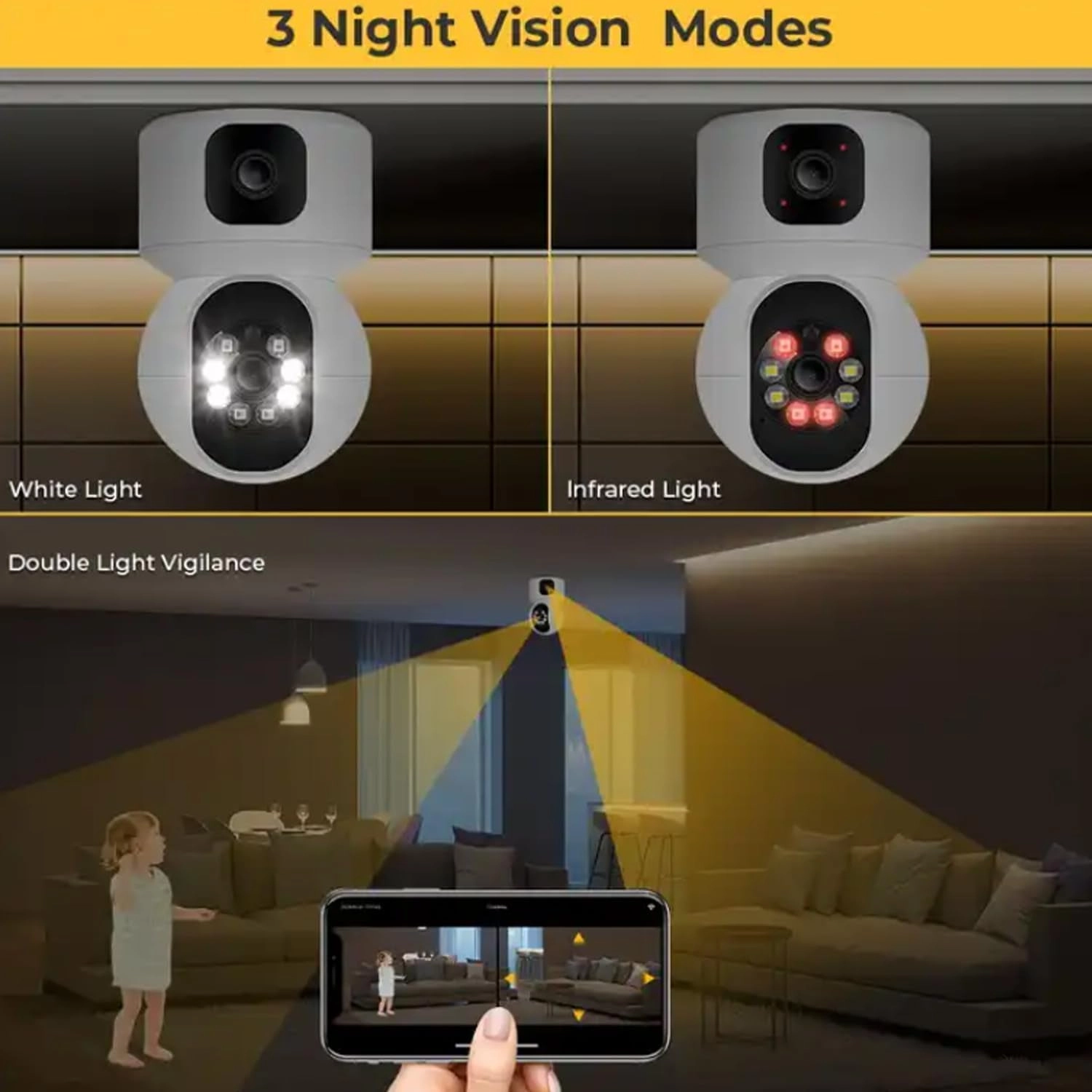 Dual Lens WiFi IP 360 Camera 1920 X 2160