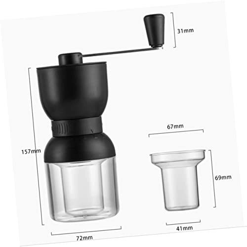Setting Bean Grinding Hand Crank Coffee Machine - Black Ceramic Acrylic