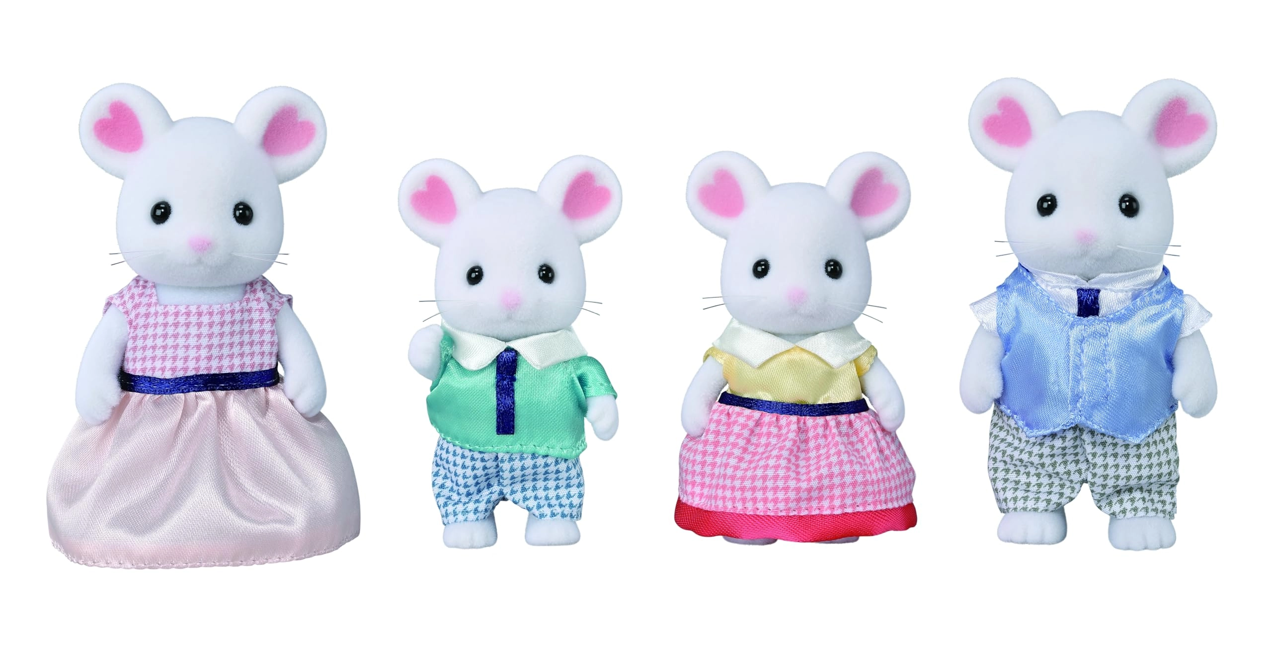 Calico Critters Marshmallow Mouse Family - 3 years and up Bianca Bernard Katherine Christopher Set of 4