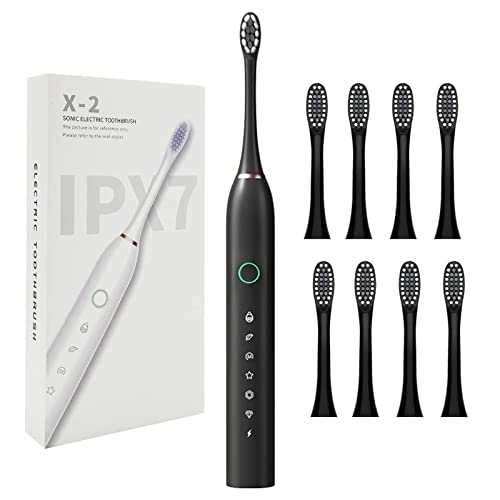 Sonic Electric Toothbrush - Rechargeable 8 Brush Heads 6 Cleaning Modes