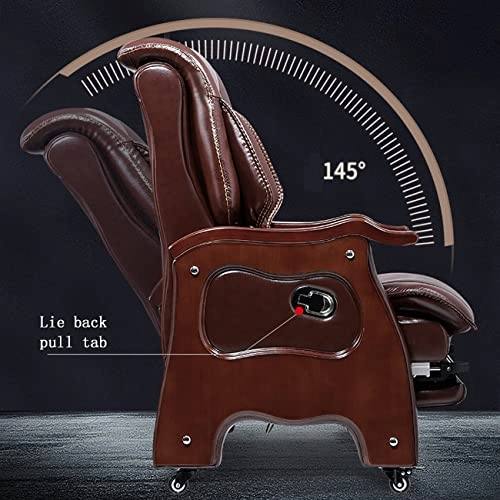 Desk Chair - PU Leather Brown High Back
