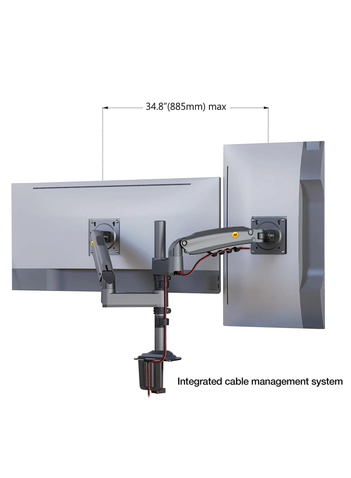 H180 - Dual Arm 27 in 75x75mm 100x100mm