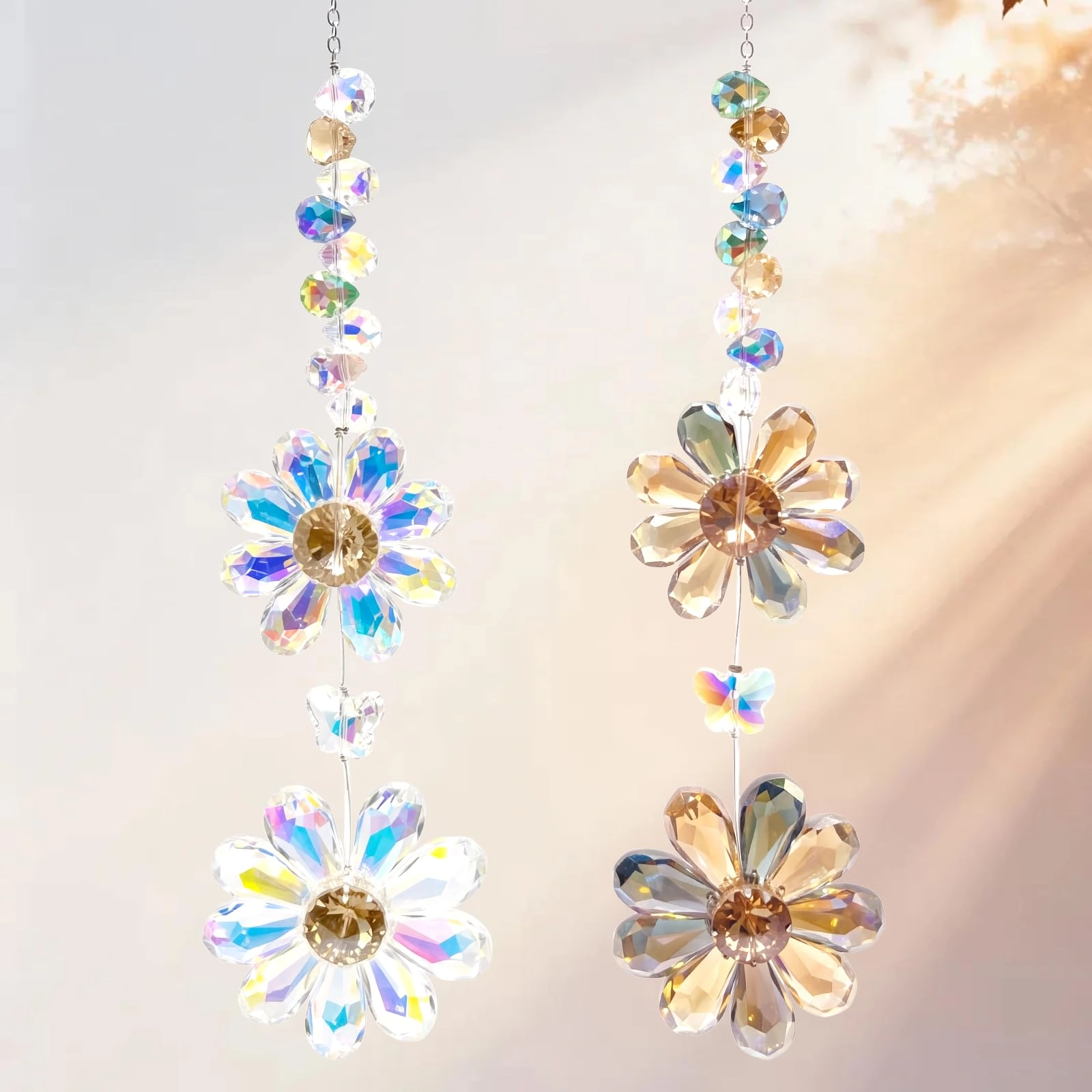 jokureao Crystal Flower Suncatcher - Crystal