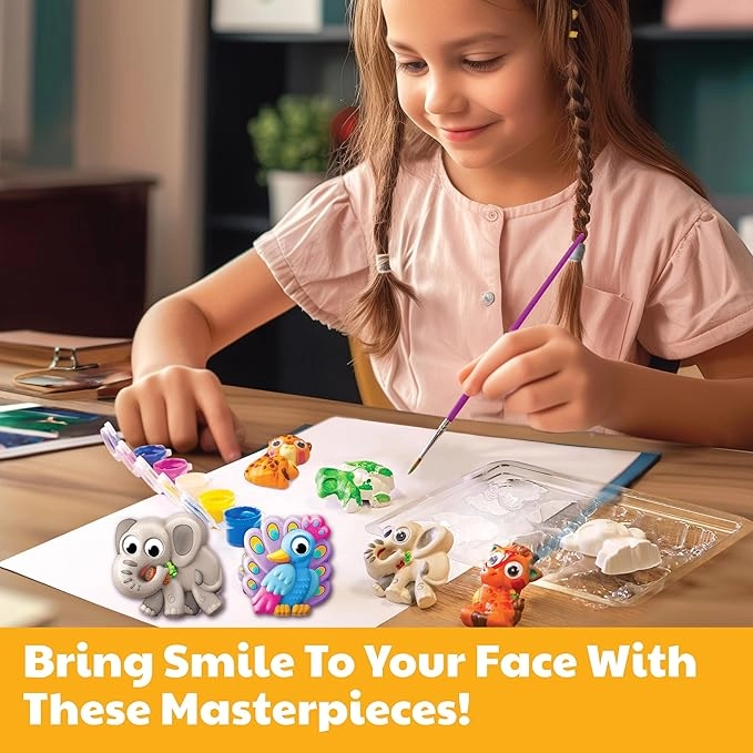 Mould & Paint Craft Kit - Googly Eyes Animals - 5+ years