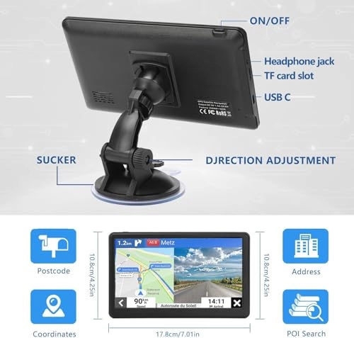 GPS Navigator 7078- 7 inch USA Canada Mexico