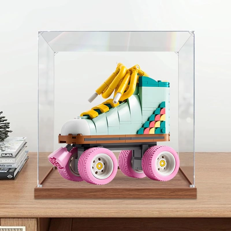 Display Case for 31148 - 20x10x20cm Acrylic Walnut Bottom