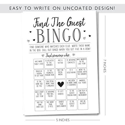 Find The Guest Bingo Game - 50 Game Cards