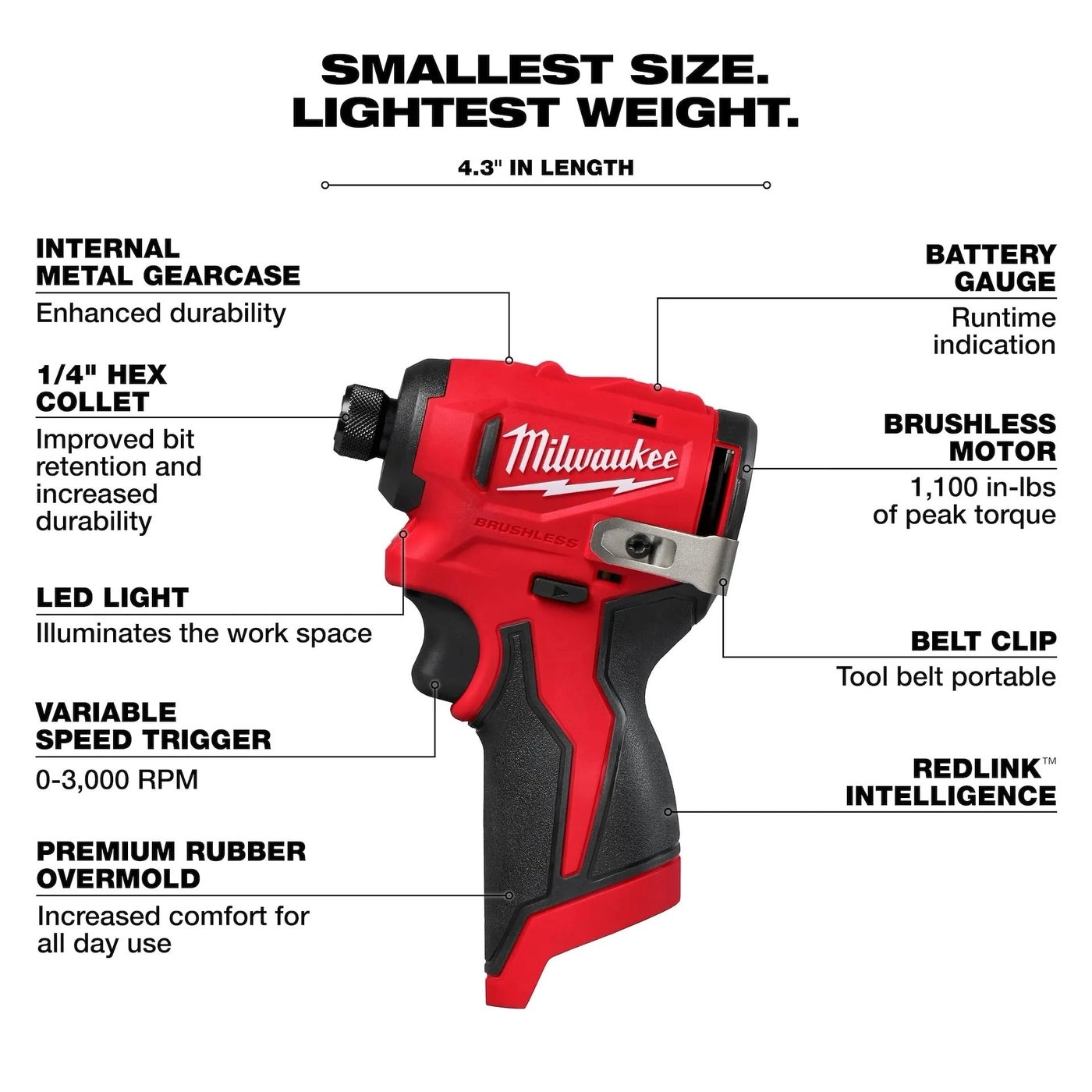 M12 Subcompact Brushless 1/4 Inch Hex Impact Driver