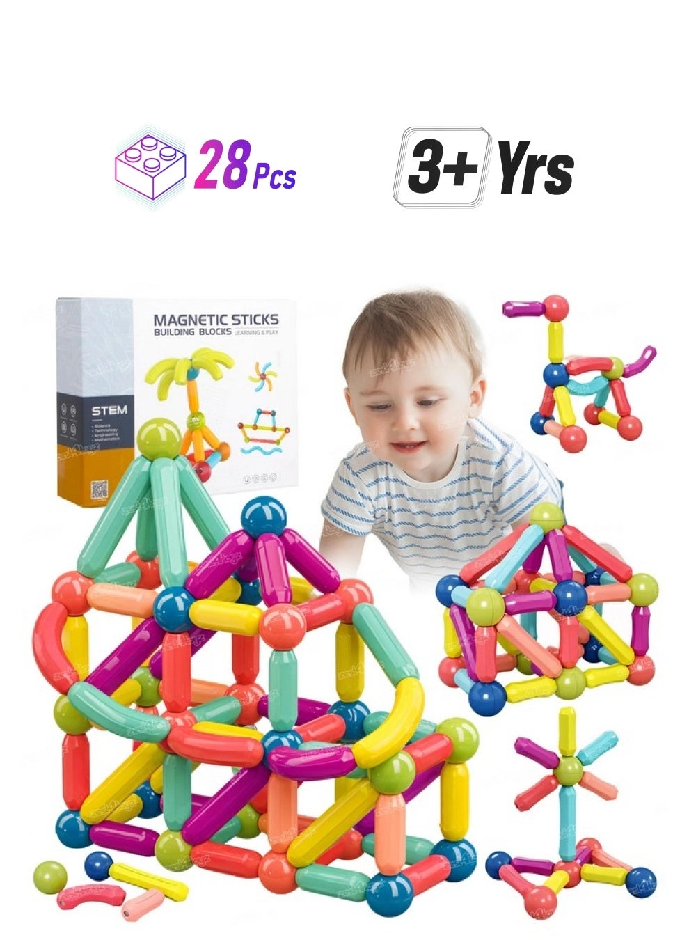 Zest 4 Toyz Magnetic Sticks - Engineer 28 pcs