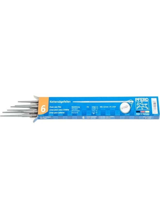 PFERD Chainsaw File Set - Round 3/16" Diameter x 8" Length 6 Pack