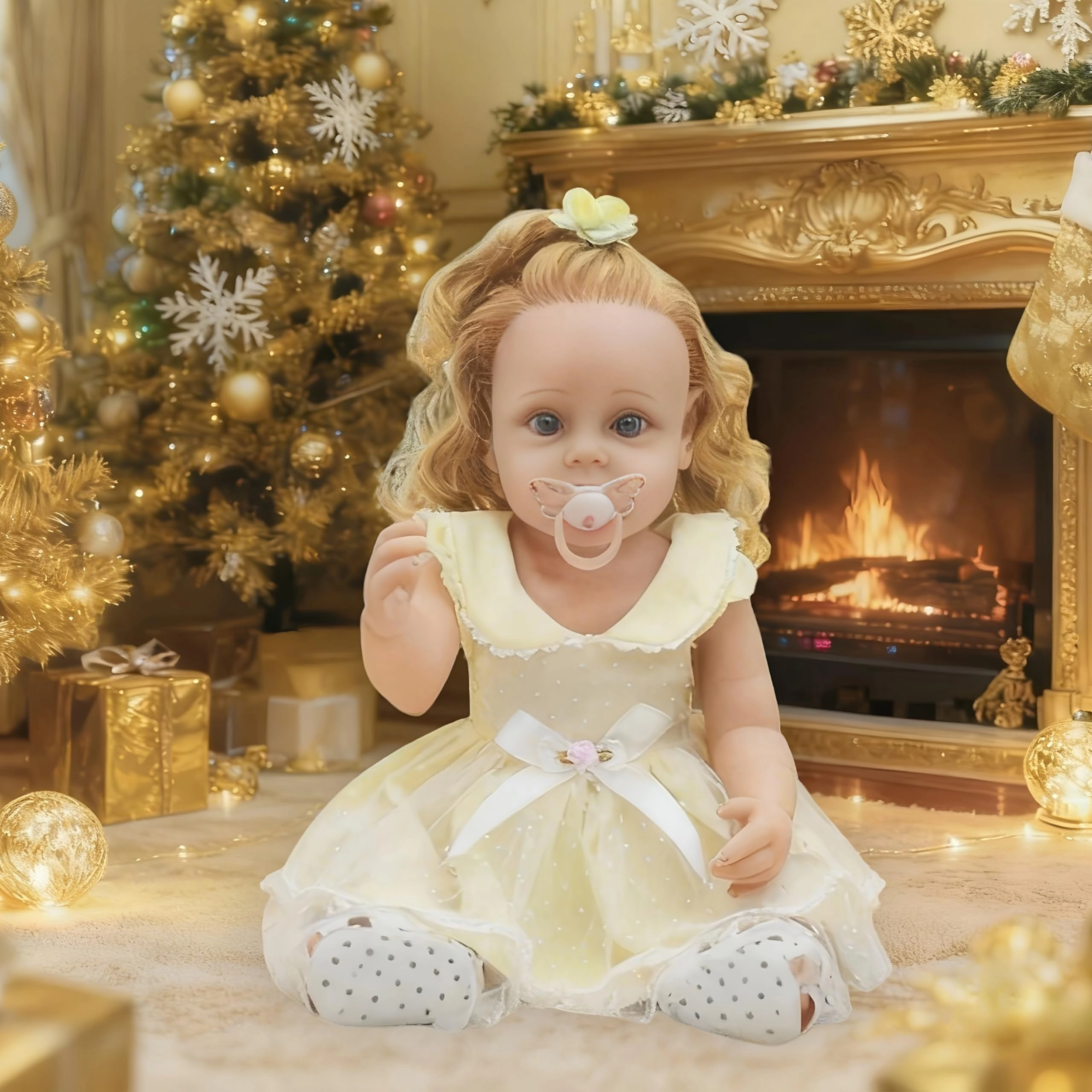 Reborn Baby Doll - 22 Inch Silicone Blonde Ages 3+ Gift Set