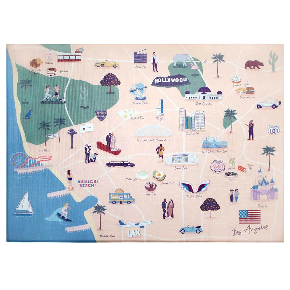 Los Angeles City Tour Reversible Play Mat - Suitable for 0 month and above