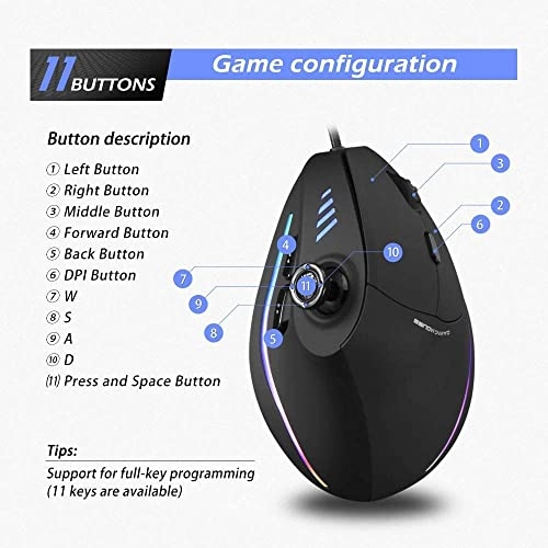 Ergonomic Vertical Mouse - Wired
