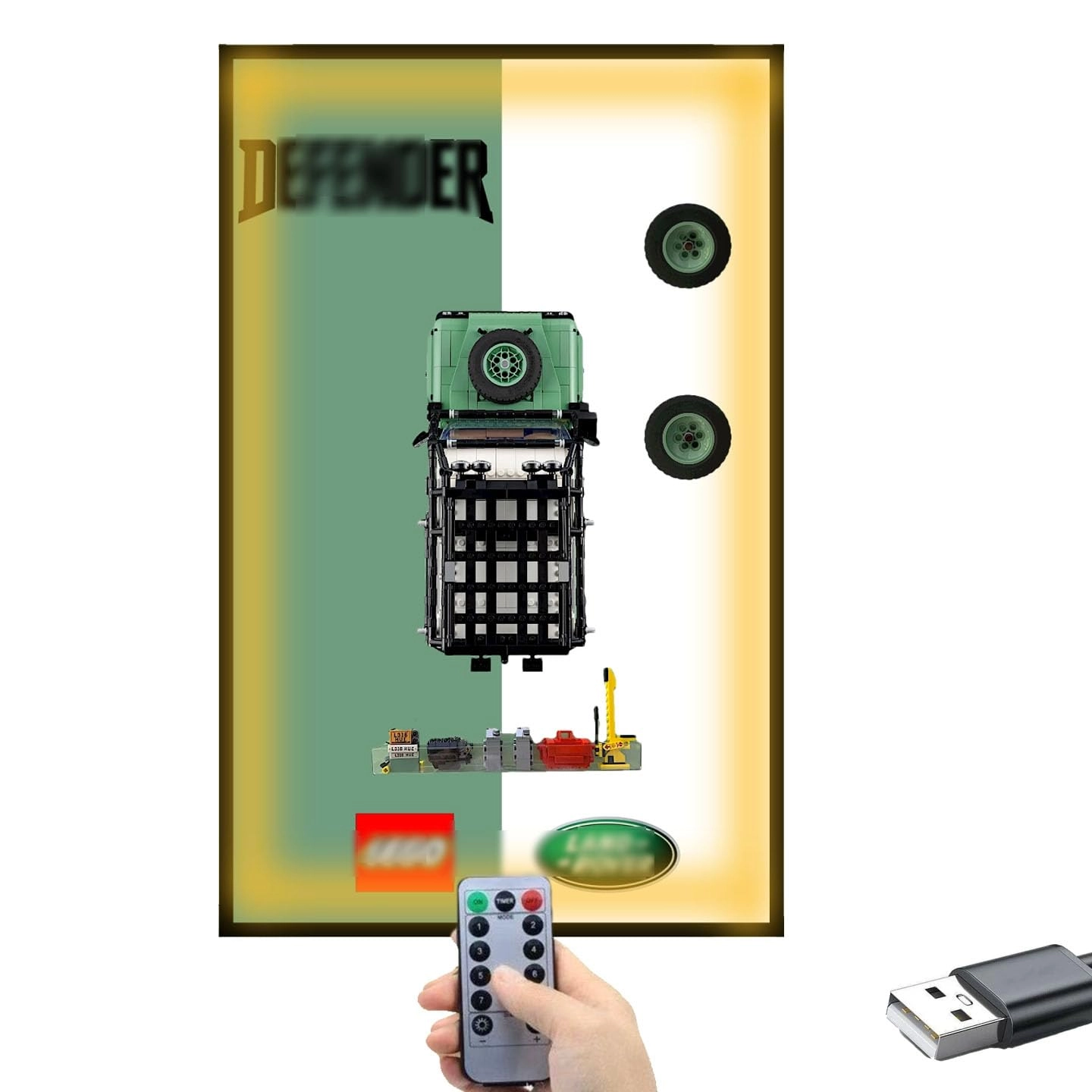 bodamaike 10317 Land Rover Defender Display Wall Plate - 80 x 50 cm With light A