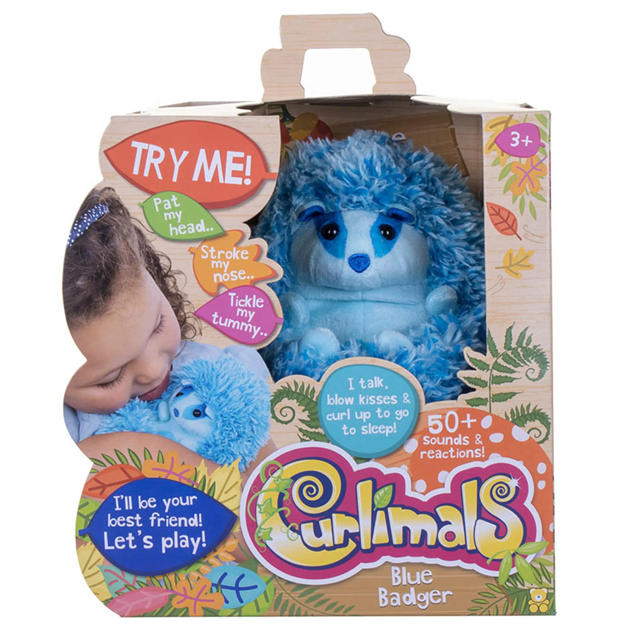Curlimals The Badger - Blue 3 years+