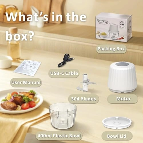 Mini Food Chopper - 400ml Rechargeable