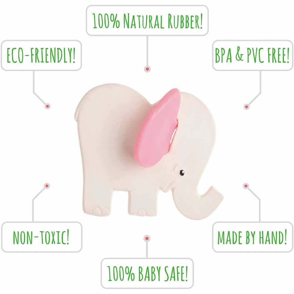 Kobi the Elephant Teether - pure natural rubber