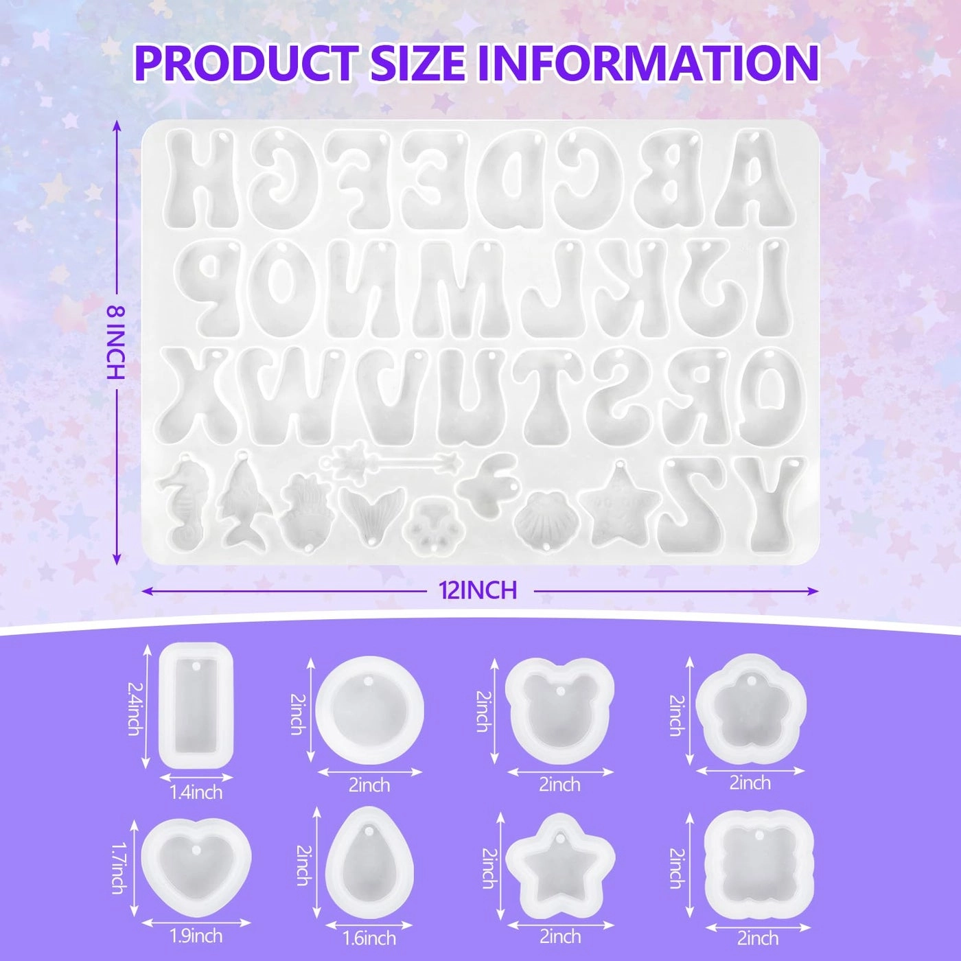 Epoxy Resin - 18oz Clear 2 Part + Silicone Alphabet Resin molds + Jewelry Making Kits