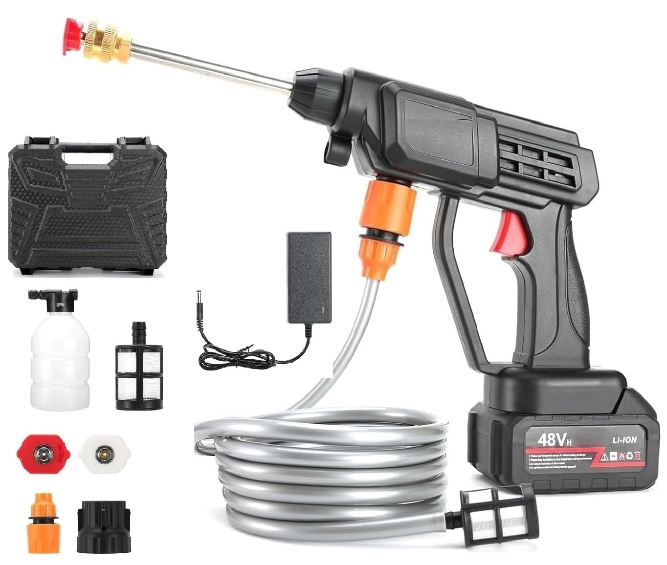 PANKTI Cordless Electric High Pressure Car Washer - 48V 5M Hose