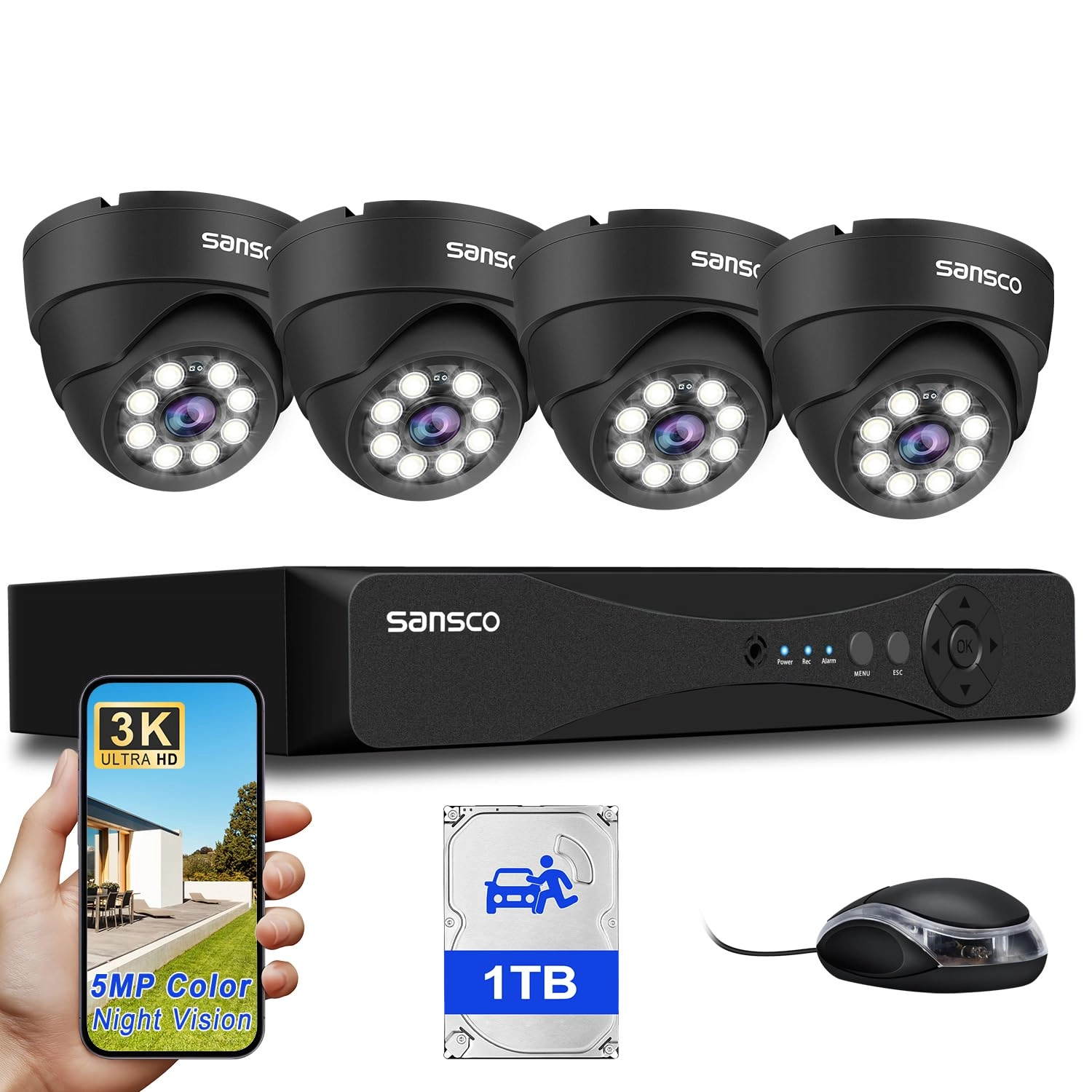 DVR - 8 Channel + Hard Drive - 3TB + Camera - 5MP