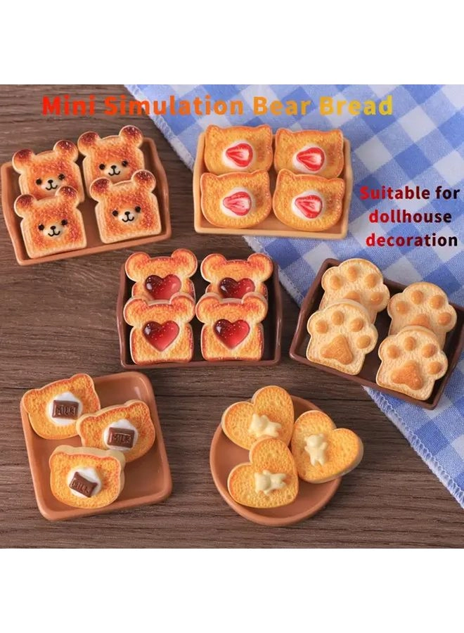 Generic Bear Bread Miniature - 4PCS