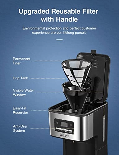 Programmable Drip Coffee Maker - 1.8L 40min Keep Warm