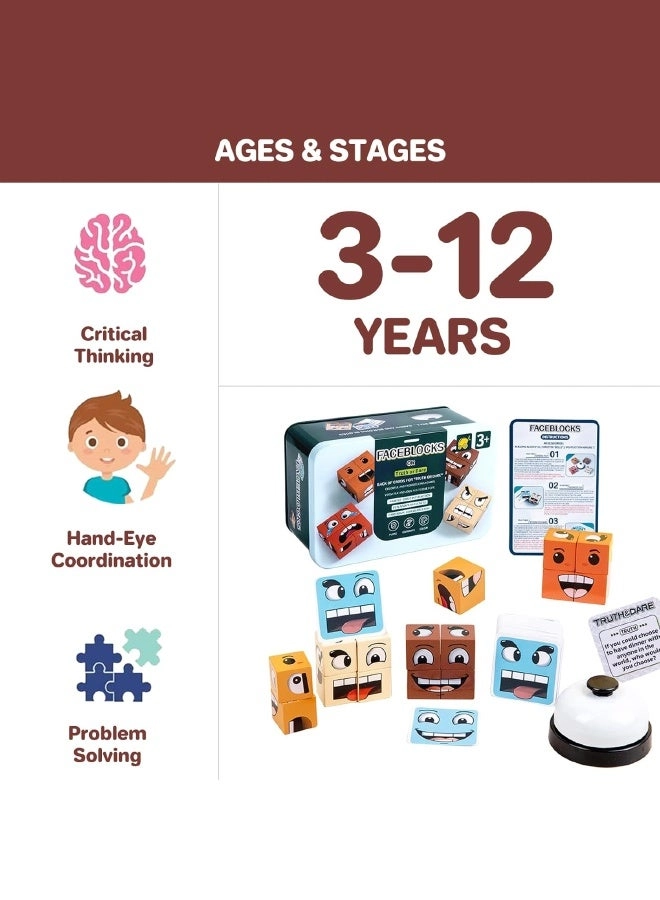 Face Blocks - Wooden 16 blocks 3+ Years