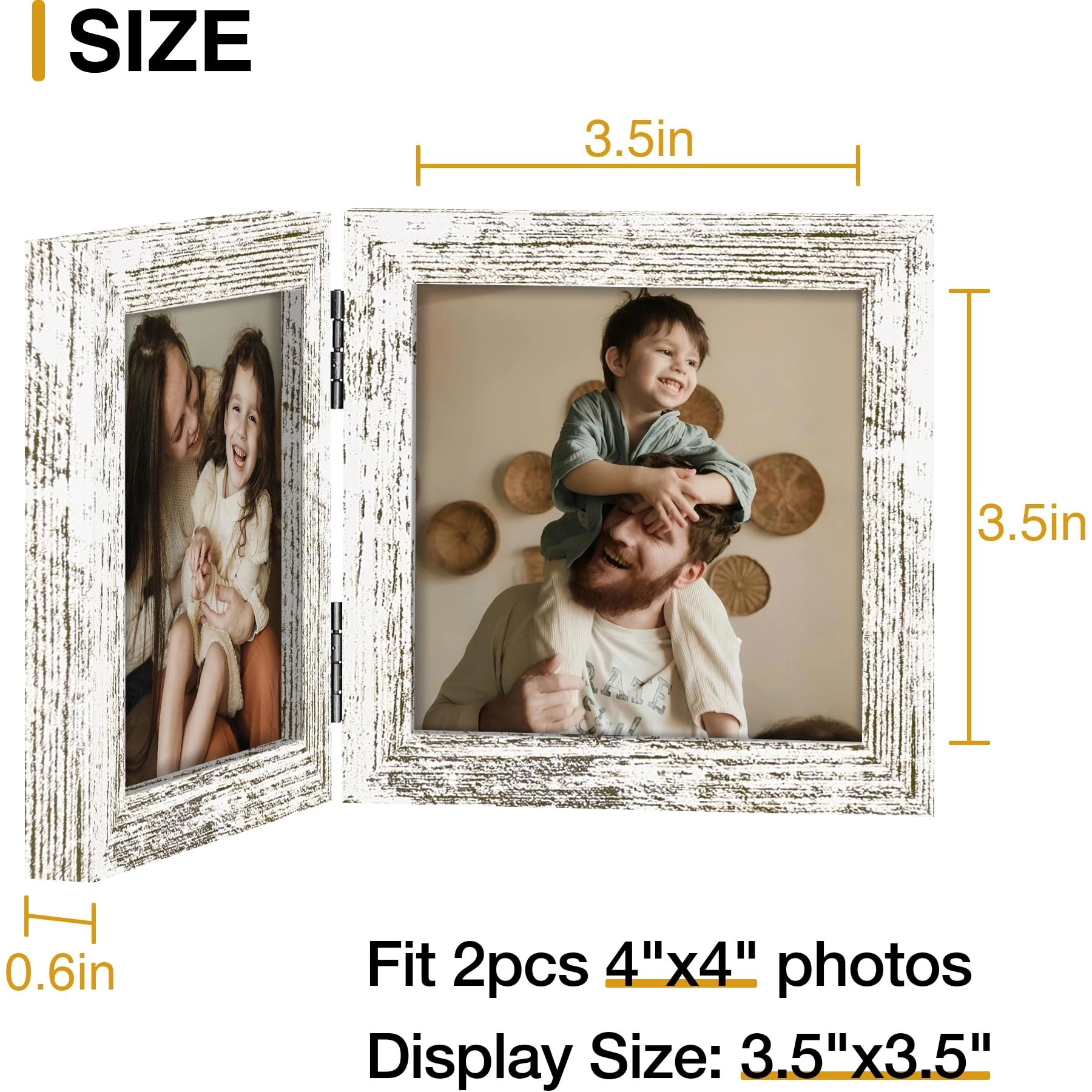 Double Picture Frame - 4x4 2.0 Count