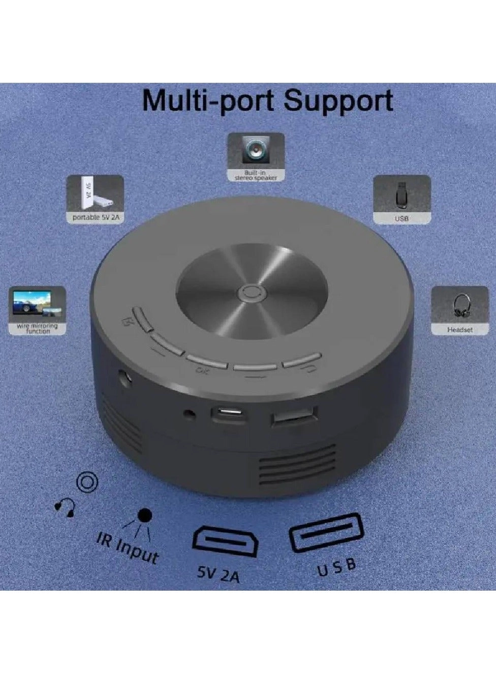 YG300 Micro Mini Projector: Ultra-Portable and Durable for Smartphones, Laptops, and Home Cinema