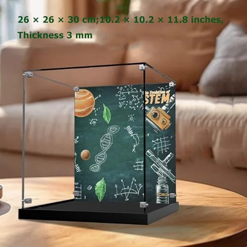 Acrylic Transparent Collectible Display Case for LEGO 21355 Knowledge is Power Block Model - 3mm thickness