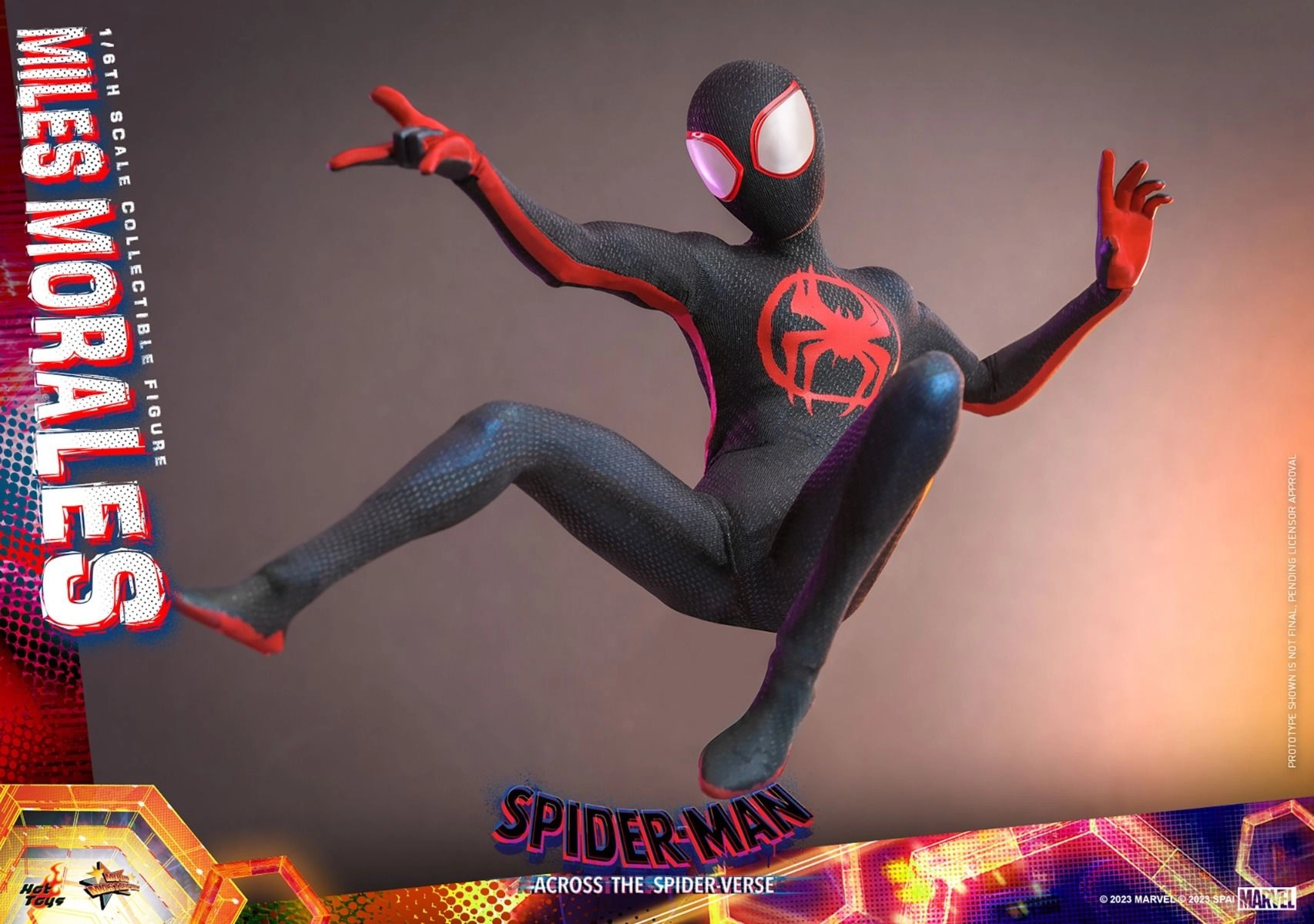 Miles G Morales - Spider-Man: Across the Spider-Verse Sixth Scale Action Figure - LED light-up Prowler gauntlets