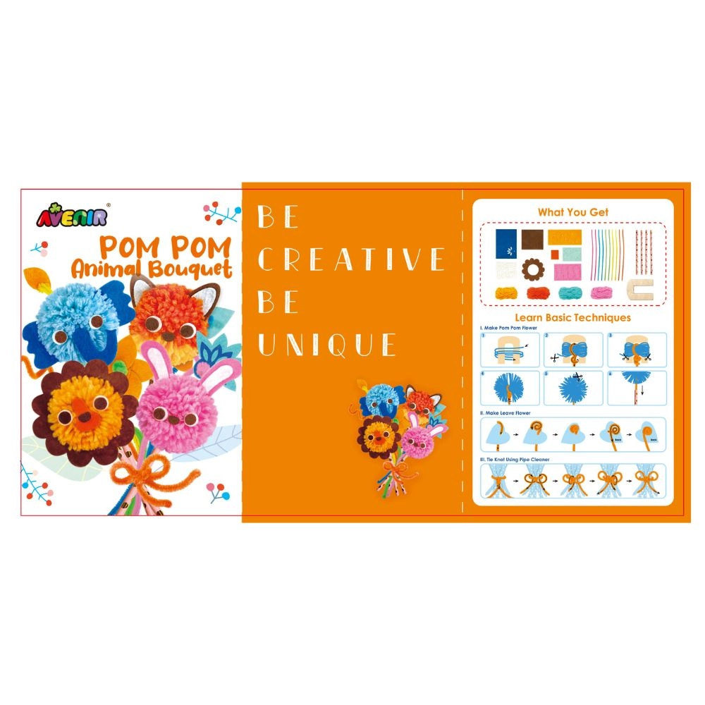 Pom Pom Animal Themed Bouquet Craft Kit