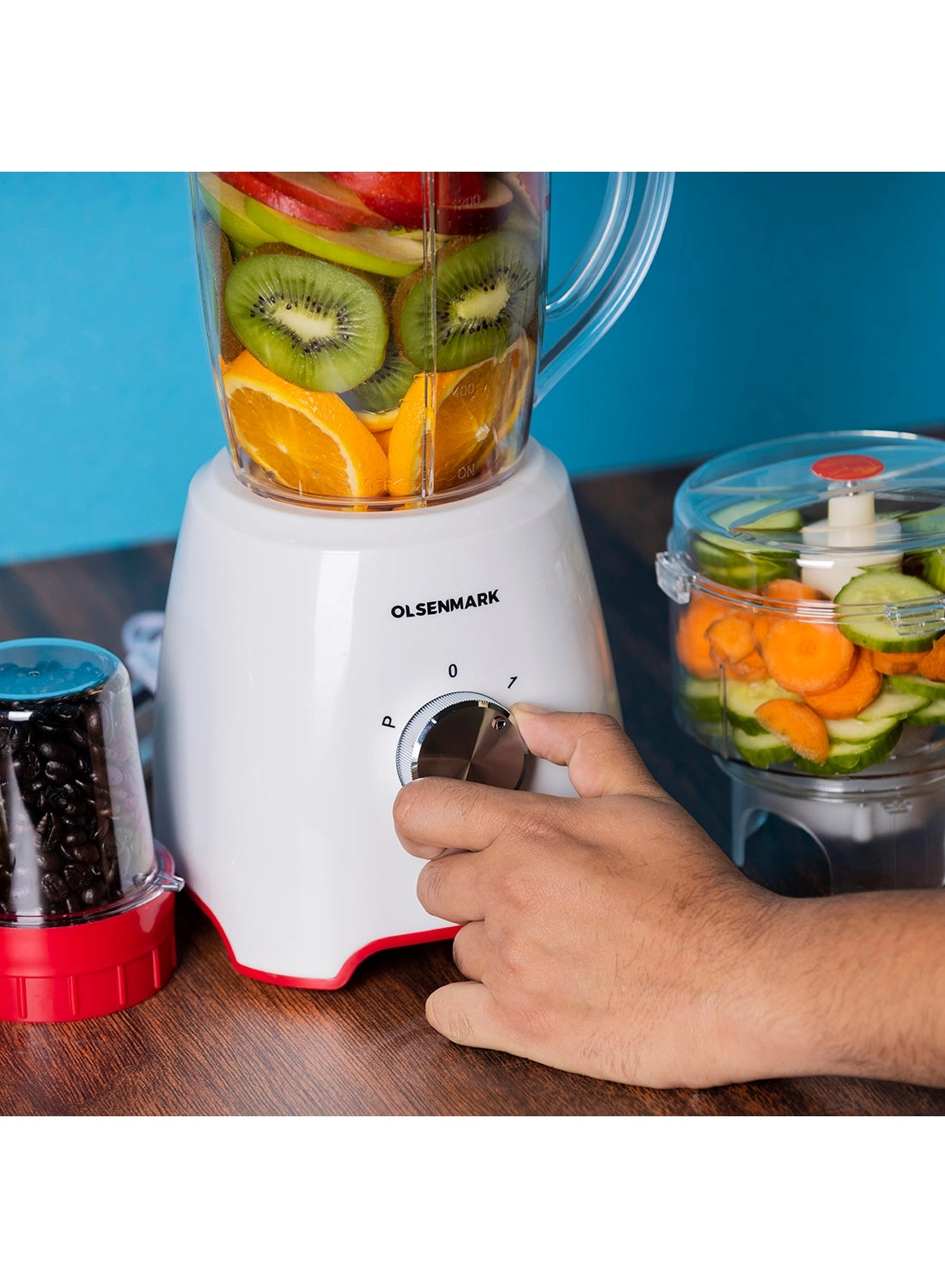 OMSB2336 - 3-in-1 multifunctional blender with dry mill and safety lock