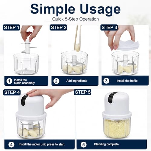 Electric Onion Chopper - 100ml 200ml 350ml 1200 mAh battery USB charging