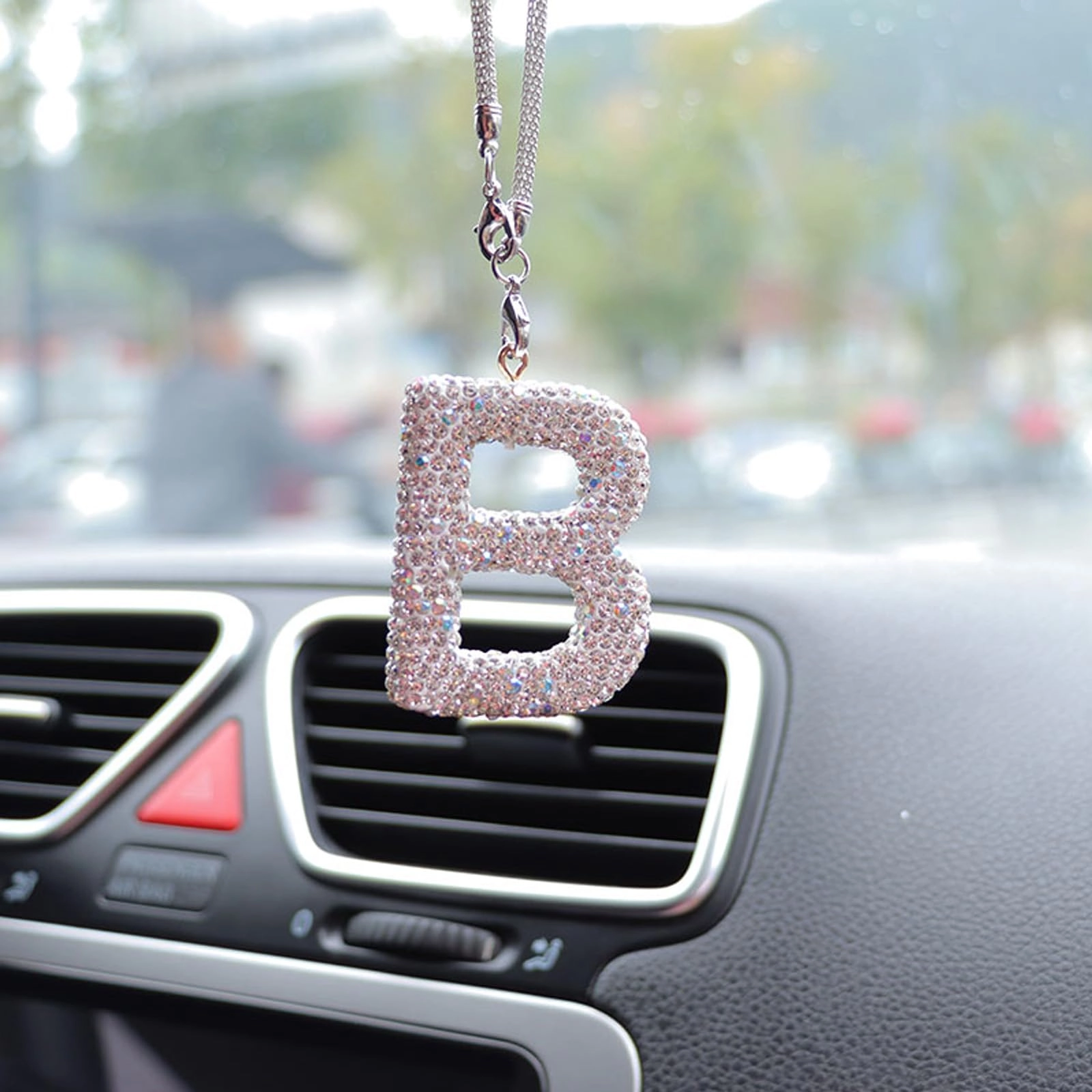 plorede Bling Car Letter Charm - White T one size