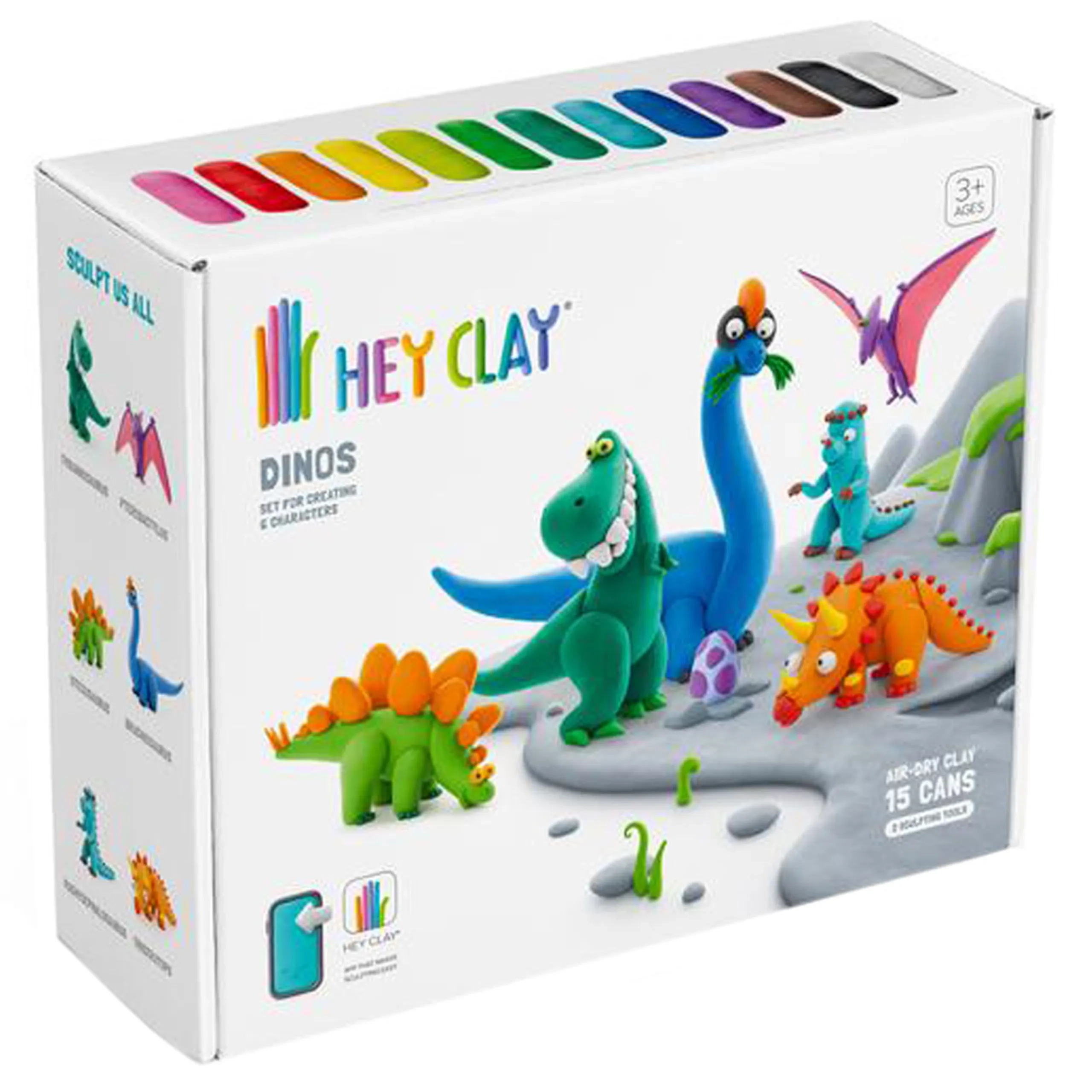 HEY CLAY Dinos - Modelling Air Dry Clay 15pcs